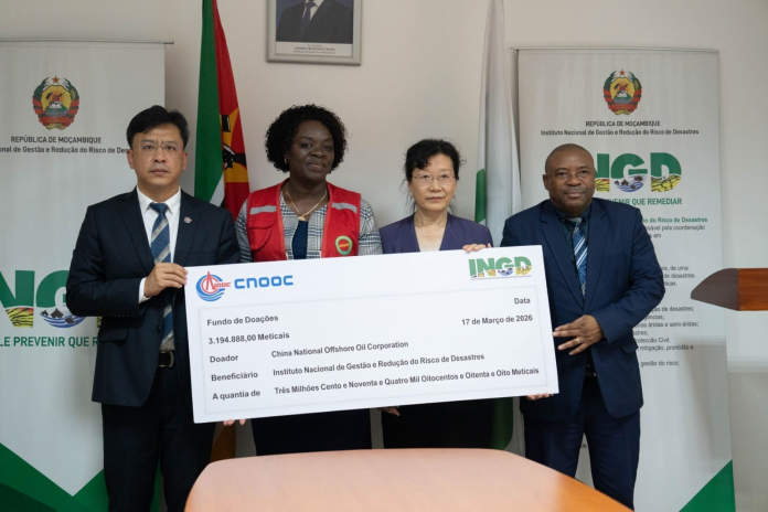 CNOOC DOA CERCA DE 50 MIL DÓLARES AO INGD PARA APOIAR VÍTIMAS DAS CHEIAS EM MOÇAMBIQUE 