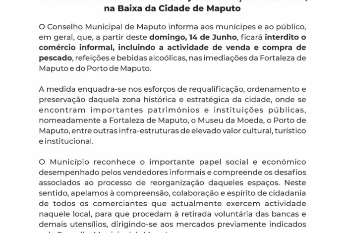 Interdição do Comércio Informal em Maputo: Entenda a Decisão